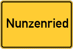 Place name sign Nunzenried