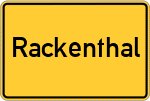 Place name sign Rackenthal, Oberpfalz