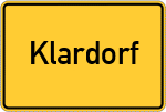 Place name sign Klardorf