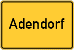 Place name sign Adendorf, Kreis Lüneburg