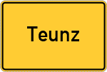 Place name sign Teunz