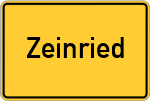 Place name sign Zeinried