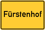 Place name sign Fürstenhof, Oberpfalz