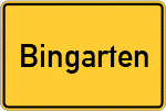 Place name sign Bingarten, Oberpfalz