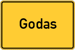 Place name sign Godas, Oberpfalz