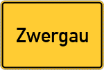 Place name sign Zwergau, Oberpfalz