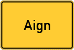 Place name sign Aign