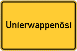 Place name sign Unterwappenöst