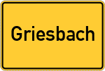 Place name sign Griesbach, Kreis Tirschenreuth