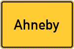 Place name sign Ahneby
