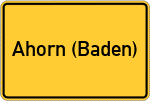 Place name sign Ahorn (Baden)