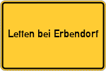 Place name sign Letten bei Erbendorf