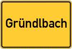Place name sign Gründlbach