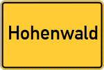 Place name sign Hohenwald
