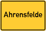 Place name sign Ahrensfelde