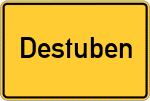 Place name sign Destuben