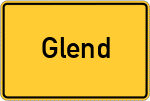 Place name sign Glend, Oberfranken