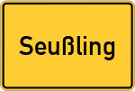 Place name sign Seußling