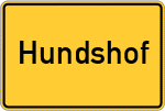 Place name sign Hundshof