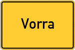 Place name sign Vorra, Oberfranken