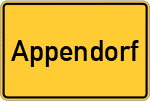 Place name sign Appendorf, Unterfranken