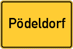 Place name sign Pödeldorf, Kreis Bamberg