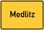 Place name sign Medlitz, Oberfranken