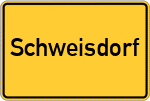 Place name sign Schweisdorf