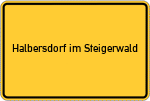 Place name sign Halbersdorf im Steigerwald