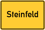 Place name sign Steinfeld, Oberfranken