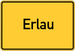 Place name sign Erlau, Oberfranken
