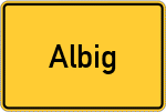 Place name sign Albig