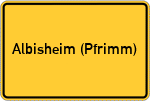 Place name sign Albisheim (Pfrimm)