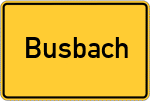 Place name sign Busbach, Kreis Bayreuth