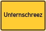 Place name sign Unternschreez