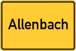 Place name sign Allenbach, Hunsrück