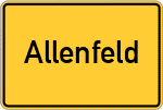 Place name sign Allenfeld
