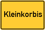Place name sign Kleinkorbis