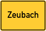 Place name sign Zeubach