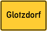Place name sign Glotzdorf, Kreis Bayreuth