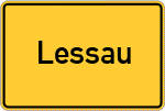 Place name sign Lessau, Kreis Bayreuth