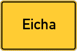 Place name sign Eicha, Oberfranken