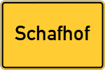 Place name sign Schafhof, Kreis Coburg