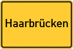 Place name sign Haarbrücken, Kreis Coburg