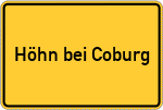 Place name sign Höhn bei Coburg