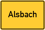 Place name sign Alsbach, Westerwald
