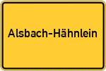 Place name sign Alsbach-Hähnlein