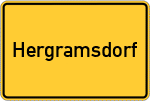 Place name sign Hergramsdorf, Oberfranken