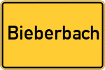 Place name sign Bieberbach, Fränkische Schweiz