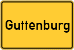 Place name sign Guttenburg